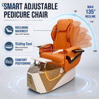 Mobilier professionnel de luxe pour salon de manucure, fauteuil de soin des pieds, chaises de pédicure sans tuyauterie