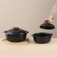 Casserole en céramique moderne pour usage domestique, compatible avec les cuisinières à gaz, résistante aux hautes températures, pot en terre cuite anti-fissuration pour riz, soupes et ragoûts