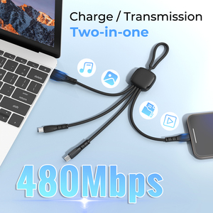 2025 LOGO <span class=keywords><strong>personnalisé</strong></span> Portable multifonction lumineux tressé en nylon un glisser trois <span class=keywords><strong>porte</strong></span>-clés câble de charge 3 en 1 câble de téléphone <span class=keywords><strong>USB</strong></span> - Product Image 6