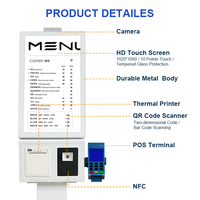 Kiosque tactile Android/Windows de 23 pouces avec caméra pour machine de paiement automatique en magasin alimentaire avec ou sans lecteur de code