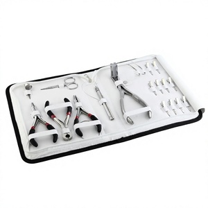 Professional Hair Extension Tool Kit Beads Pulling Loop & Hook Tool Weft Extension Pressing Pliers Bond <b>Cutter</b> Mini Scissor - Product Image 1