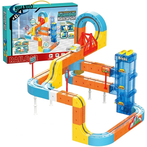 <span class=keywords><strong>Tren</strong></span> de juguete para niños con tipo C, elevador mecánico, deslizamiento suave antigravedad, sistema de pista de construcción 3D con bloqueo giratorio, juguetes de pista magnética para coches - Product Image 1
