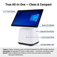 Terminal de point de vente à écran tactile 10 points, Windows 10/11, caisse enregistreuse pour la vente au détail, Intel I7, 4 Go de RAM, Bluetooth/Wi-Fi, restaurant