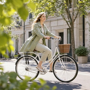 Bicicleta Cruiser Urbana para Mujer de 26 Pulgadas, 21 Velocidades, Cuadro de Acero con Canasta - Product Image 6