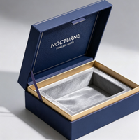 Boîte cadeau rigide à clapet personnalisée avec estampage à chaud de luxe, logo personnalisé, insert en velours pour emballage de bijoux, cosmétiques et parfums