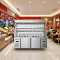 Vitrine Réfrigérée Commerciale Verticale YINZHENG avec Rideau Nuit et 3 Étagères – Équipement Malatang pour la Restauration