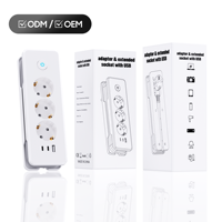 Prise de courant approuvée CE/RoHS, 3 prises AC, moderne, 16A, barre d'alimentation électrique, maison intelligente, hôpital, longueur de câble 1,5m, prise EU