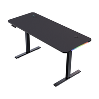 Vente en gros usine, Meilleures ventes : Bureau gaming réglable en hauteur, Table PC noire, Moderne, avec éclairage RGB, pour bureau à domicile et chambre