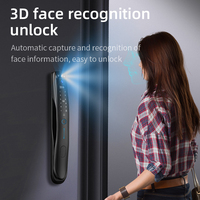Serrure de porte en alliage d'aluminium QLEUNG S931max avec reconnaissance faciale 3D, accès par empreinte digitale, carte, code, appel vidéo actif Tuya, WiFi