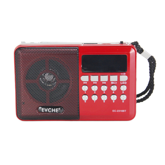 Pocket Retro Fm Radio 800mah Rechargeable Battery Radio Led Digital Display Radio EC-2316BT