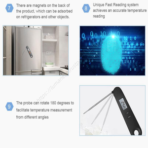 Thermomètre alimentaire numérique à lecture instantanée DD1457 avec écran rétroéclairé pour barbecue, cuisson, grillades, viande, pliable, électronique - Product Image 5