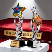 Trophée carré en cristal torsadé personnalisé, imprimé UV, gravé au laser, récompense étoile pour employés de réunion annuelle d'entreprise