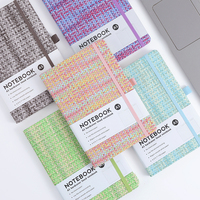 Carnets en lin A5 personnalisés, agenda avec bande élastique, bloc-notes professionnel, papeterie scolaire personnalisée avec fermeture à lien