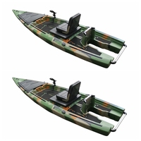 Kayak à pédales Vicking Deluxe avec siège confortable Stabilité de sécurité Kayak à moteur Skiff Garantie 3 ans Bateau en fibre de 10 pieds 3 ans