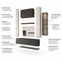 Vitrine moderne en verre, buffet en bois, console de rangement avec éclairage d'appoint LED, taille personnalisée pour salon, hôtel