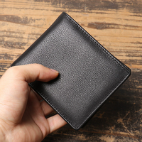 Dompet Pendek Kulit Asli Crazy Horse Vintage Eropa Amerika untuk Pria, Banyak Slot Kartu, Tempat Kartu, Dompet Koin
