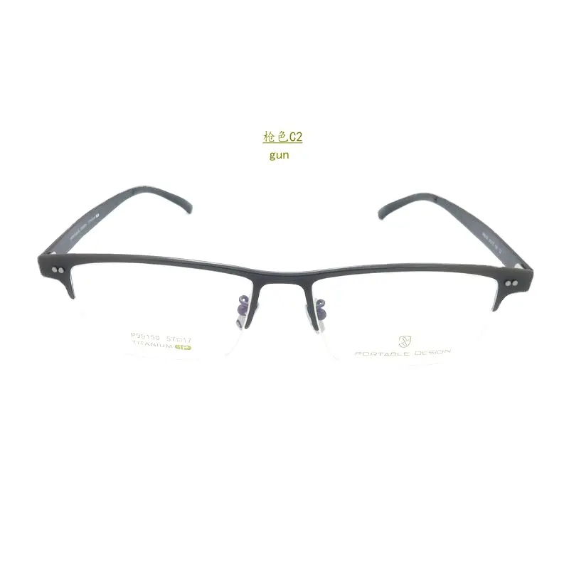 Ultralichte Half Frame Puur Titanium Heren Bril P99150 Business Casual Big Face Kan Worden Geconfigureerd Met Deg