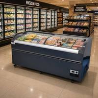 Vitrine Réfrigérée Commerciale Extérieure pour Crèmes Glacées, Basse Température, Portes Vitrées, Éclairage LED, Condenseur en Cuivre