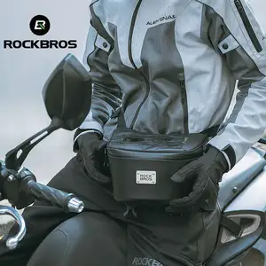 ROCKBROS 레크리에이션 전기 오토바이 스쿠터 전화 터치 레인커버와 전면 핸들 바 가방 점심 캐리 백