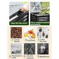 L1 Poubelle à compost en plastique pliable pour l'extérieur Poubelle à compost pour engrais de jardin pratique