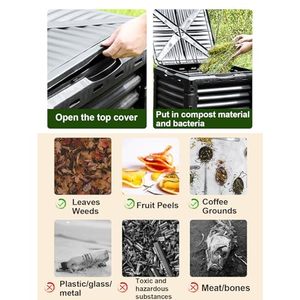L1 Poubelle à <span class=keywords><strong>compost</strong></span> en plastique pliable <span class=keywords><strong>pour</strong></span> l'extérieur Poubelle à <span class=keywords><strong>compost</strong></span> <span class=keywords><strong>pour</strong></span> engrais de jardin pratique - Product Image 5