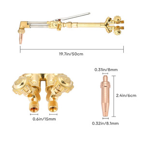 Poignée de torche de soudage 315FC CA2460, style américain, type injecteur de propane, plaqué cuivre, interrupteur simple, 54V 1500C - Product Image 4