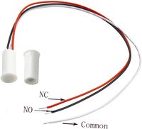 1 jeu d'interrupteur magnétique à lames RC-35 NC/NO alarme filaire encastrée de porte et de fenêtre interrupteur de porte magnétique capteur de Contact pour la sécurité domestique