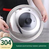 Penjualan Langsung Pabrik Tutup Panci Universal 32-40CM Bahan Stainless Steel Tutup Kaca untuk Penggorengan Aksesoris Wok
