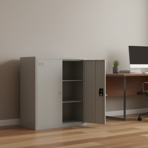 Light Gray Steel Filing <b>Cabinet</b> 35.4x15.7x41.3 Inches <b>Lockable</b> Office <b>Storage</b> Unit Commercial Furniture - Product Image 2