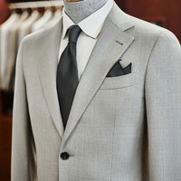 Costume en laine gris clair pour homme, de haute qualité, personnalisé, exclusif JERMAR, tenue formelle complète pour les mariages et les célébrations