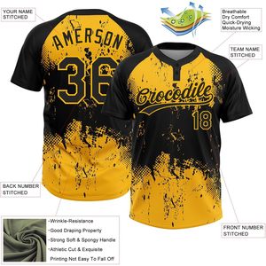 Maillot de softball personnalisé à deux boutons, maillot de baseball personnalisé, nom de l'équipe, numéro, logo brodés, unisexe, adulte, évacuation de l'humidité - Product Image 4