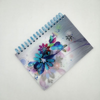 Cahier de journal à spirale A5 personnalisé de vente chaude avec des fleurs 3D
