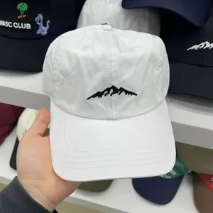 Custom Embroidery Logo 5 6 Panel Hat Curved Running Elastic Baseball Ripstop Polyester Caps Quick Dry Fit Water Proof Golf Hats