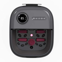 Bain de pieds massant portable avec écran LED, jets à bulles chauffants et rouleaux d'acupression