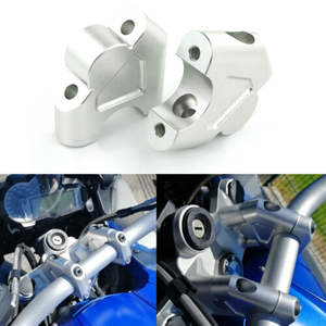 Rehausseur de <span class=keywords><strong>guidon</strong></span> de <span class=keywords><strong>moto</strong></span> universel en argent CNC pour collier de 22 mm - Product Image 4