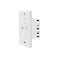 Enchufe de Pared Inteligente WiFi LangYeao Tuya 10A US con Dos Tomas y USB Tipo-C de Alta Calidad 240v Máx. Material de PC Inteligente para Voltaje