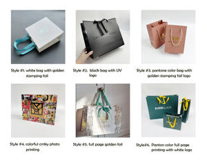 Sac fourre-tout de luxe personnalisé en papier couché or clair avec logo de marque, recyclable, pour vêtements, avec logo personnalisé - Product Image 6