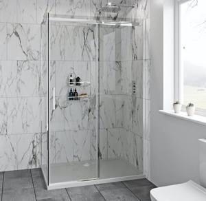 JH Moderno Mampara de <span class=keywords><strong>Ducha</strong></span> Corredera de Cristal de 8mm sin Marco Plateado <span class=keywords><strong>para</strong></span> Baños Interiores de Hoteles y Cuartos de <span class=keywords><strong>Ducha</strong></span> Cuadrados - Product Image 2