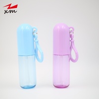 Flacon pulvérisateur portable de 30 ml avec capuchon extérieur à crochet, flacon pulvérisateur à fine brume en PET, conteneur cosmétique vide avec porte-clés pour parfum et tonique