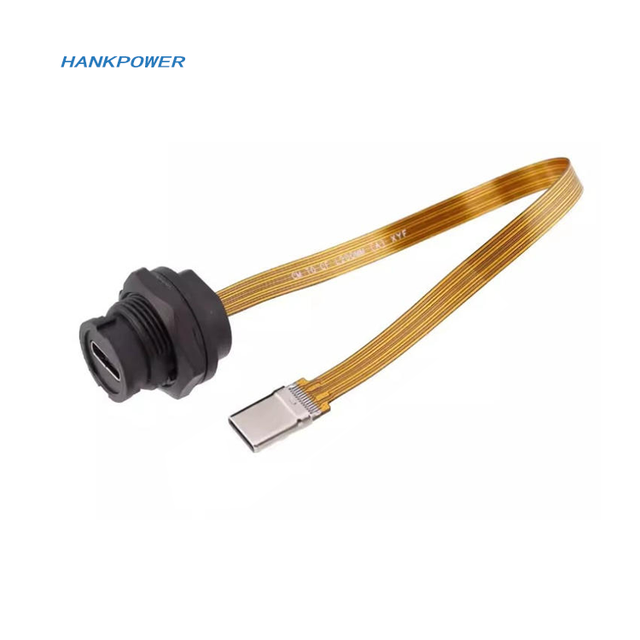 High Speed USB3.1 Type C 3.1 Male to Female Plug Cable PFC Threaded Panel Mount Cable