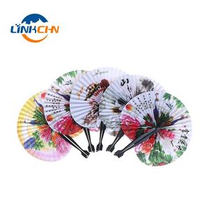 Custom Accordion Round Plastic <b>Fan</b> <b>Hand</b> Held Paper <b>Folding</b> <b>Fan</b> - Product Image 6