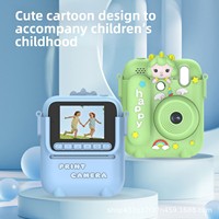 Cámara Infantil con Impresión Digital, Grabación de Video, Adhesivos de Dibujos Animados, Cámara de Juguete para Estudiantes, Impresora Instantánea para Niños