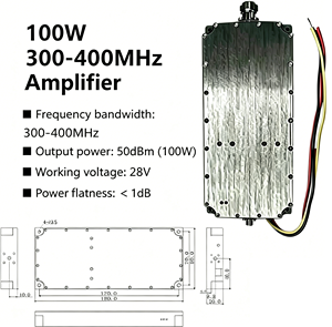 Amplificateurs de puissance RF 100W 300-400MHz, amplificateur GAN 50dBm 100W 300MHz 0.3GHz 0.4GHz, flatness de puissance <1dB, module PA sans fil 100W - Product Image 1
