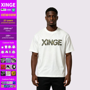 Camisetas personalizadas para hombre, camiseta extragrande con estampado de camuflaje y letras, ropa de calle informal de algodón para hombre - Product Image 1