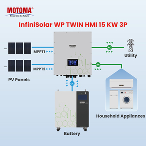 Sistema Solar Híbrido Comercial de 15kW, Trifásico, 48V, 230V, 400V, con MPPT, para Uso Industrial - Product Image 4