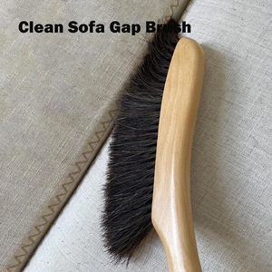 Brosse à poils de cheval à manche en bois, balai à poussière pour le nettoyage de la maison, dépoussiéreur pour comptoir, meubles, banc, cheminée, nettoyage - Product Image 5