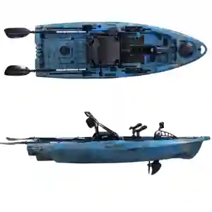 LSF Nouveau kayak électrique à pédales en plastique BigFish 95 PDL avec accessoires de pêche