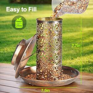 Vente en gros IP65 LED solaire mangeoire à oiseaux ornement suspendu pour décoration de jardin lumières solaires extérieures - Product Image 5