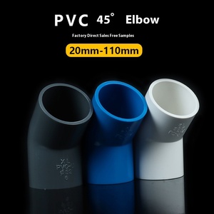 Tự chủ 45 độ khuỷu tay PVC phụ kiện đường ống cung cấp nước nữ hình lục giác đúc kỹ thuật bề <span class=keywords><strong>m</strong></span>ặt nhẵn 4-6 điể<span class=keywords><strong>m</strong></span> 20-63 kích cỡ - Product Image 2