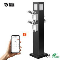 Enchufe Extensible de Acero Inoxidable para Exteriores con Control WiFi Inteligente, IP66 Impermeable, 20A/50A, 2 Tomas